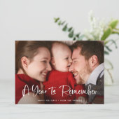 Een jaar om te onthouden | Handgeschreven tekst me Feestdagenkaart (Staand voorkant)