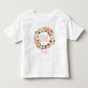 Een jaar oud meisje van de verjaardag van de baby kinder shirts