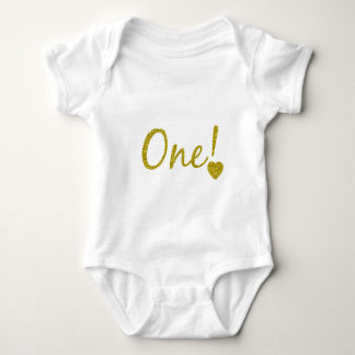 Een jaar oude Gouden Glitter Baby Jersey Bodysuit