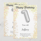 Een jaar oude Happy Birthday-kaart (Voorkant / Achterkant)