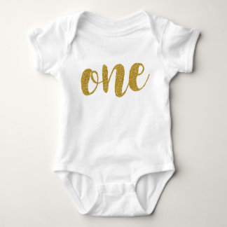 Een jaar oude Schattigee Golden Glitter Baby Bodys Romper