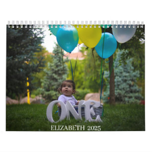 EEN JAAR OUDE "UW BABY NAAM" 12-maanden Kalender