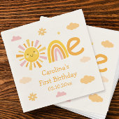 Een jaar rond de zon verjaardagsfeestje meisje servet