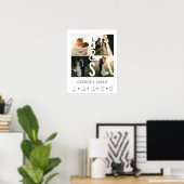 Een jaar samen bruiloft Jubileum 4 Photo Post Poster (Thuiskantoor)