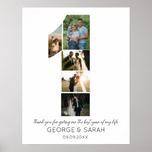 Eén jaar samen Huwelijksjubileum 5 foto's Poster