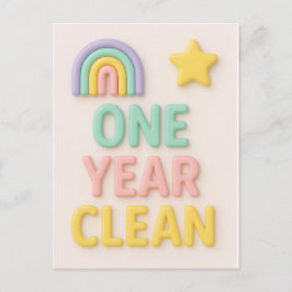 Een Jaar Schone nuchterheid NA nuchtere verjaardag Briefkaart