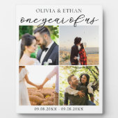 Eén jaar van ons fotocollage huwelijksverjaardag fotoplaat (Voorkant)