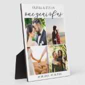 Een jaar van ons Photo Collage Wedding Jubileum Fotoplaat (Zijkant)
