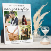 Een jaar van ons Photo Collage Wedding Jubileum Fotoplaat (Zijkant)