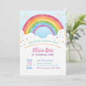 Een jaar vol kleuren | Regenboog eerste verjaardag Kaart (Staand voorkant)