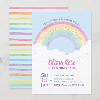 Een jaar vol kleuren | Regenboogeerste verjaardag Kaart