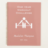 Eén jaar werkuitzettaak aangepast gewicht roze chi planner (Voorkant)