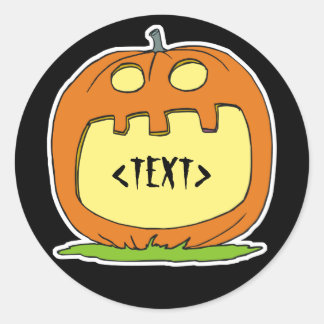 Een Jack-O-Lantern personaliseren,<TEXT> Ronde Sticker