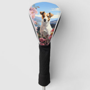 Een Jack Russell Terrier's Floral Haven Golfheadcover