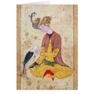 Een jager die zijn valk slaat