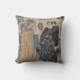 Een Japans Afbeelding van Samurai inspecteren Kussen