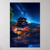 Een Japans kasteel te midden van de sterren