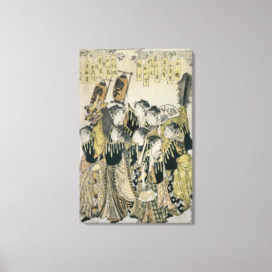 Een Japans orkest, Tosa School Canvas Afdruk (Voorkant)