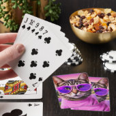 Een jazzy kat in lavendelveld pokerkaarten (Insitu)