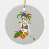 Een jester keramisch ornament (Voorkant)