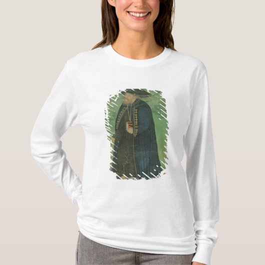 Een jezuïetenpriester, gegrift in het Perzisch: "J T-shirt (Voorkant)