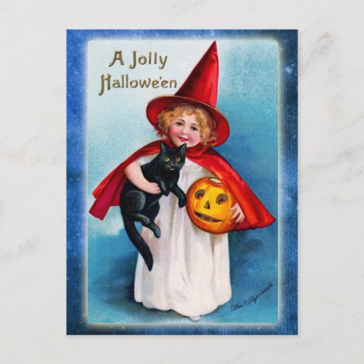 Een Jolly Halloween uit de Little Witch Briefkaart (Voorkant)