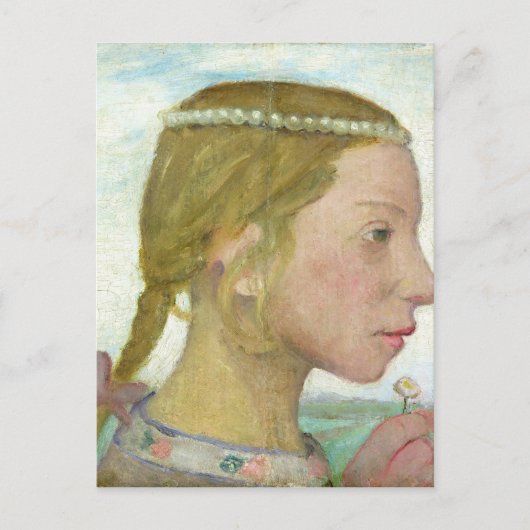 Een jong meisje briefkaart (Voorkant)