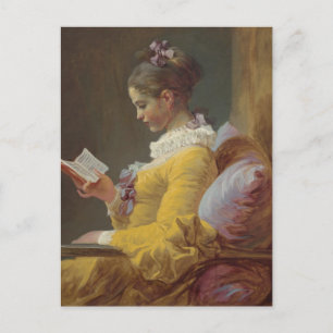 Een jong meisje lezen briefkaart