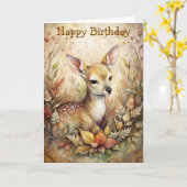 Een jonge fawn kaart (Gele Bloem)