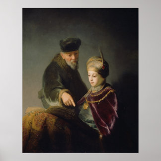 Een jonge geleerde en zijn leraar - Rembrandt - c1 Poster