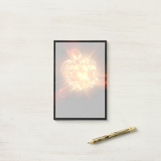 Een jonge rode dwerg post-it® notes (Op bureau)