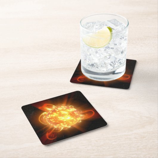 Een jonge rode dwerg vierkante kartonnen onderzetter (Insitu)