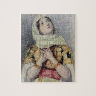 Een jongedame in het Turkse dress (m/v) over potlo Legpuzzel