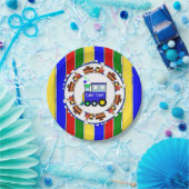 Een jongen, Choo Choo Train Baby shower Party Papieren Bordje (Feest)