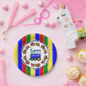 Een jongen, Choo Choo Train Baby shower Party Papieren Bordje (Feest)