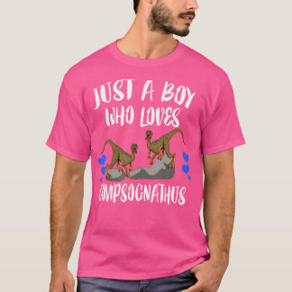 Een jongen die dol is op de dinosaurus van Compsog T-shirt