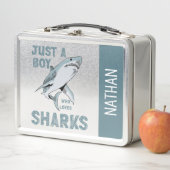 Een jongen die dol is op haaienliefhebbers (In situ)