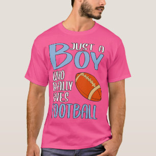 Een jongen die echt van Amerikaans Football houdt T-shirt