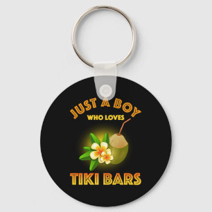 Een jongen die houdt van Tiki Bars Sleutelhanger