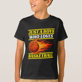 Een jongen die van basketbal houdt t-shirt