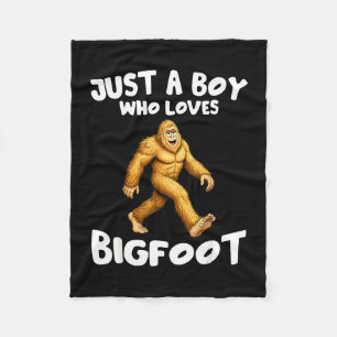 Een jongen die van bigfoot sasquatch grappige retr fleece deken