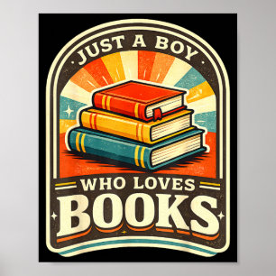 Een jongen die van boeken houdt grappige boekenwur poster