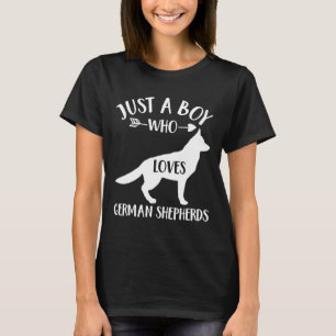 Een jongen die van Duitse herders houdt T-shirt