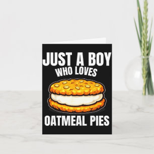 Een jongen die van havermout taarten dessert liefh kaart