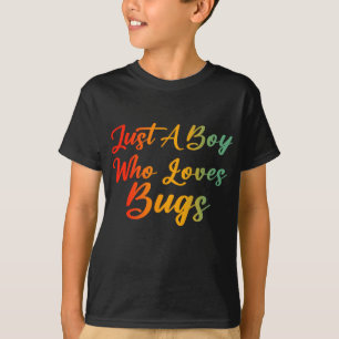 Een jongen die van insecten houdt t-shirt