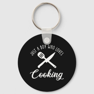 Een jongen die van koken houdt sleutelhanger