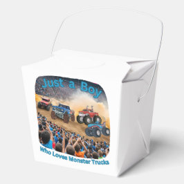 Een jongen die van monstertrucks houdt bedankdoosjes