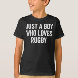 Een jongen die van rugbyspelers houdt t-shirt
