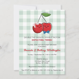 Een jongen en meisje tweeling Baby shower platte K Kaart