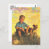 Een jongen en zijn hond Briefkaart (Voorkant / Achterkant)